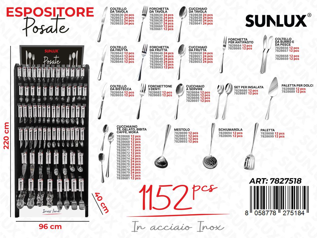 Sunlux Esp. Posate Acc.inox 1152PCS Ass.