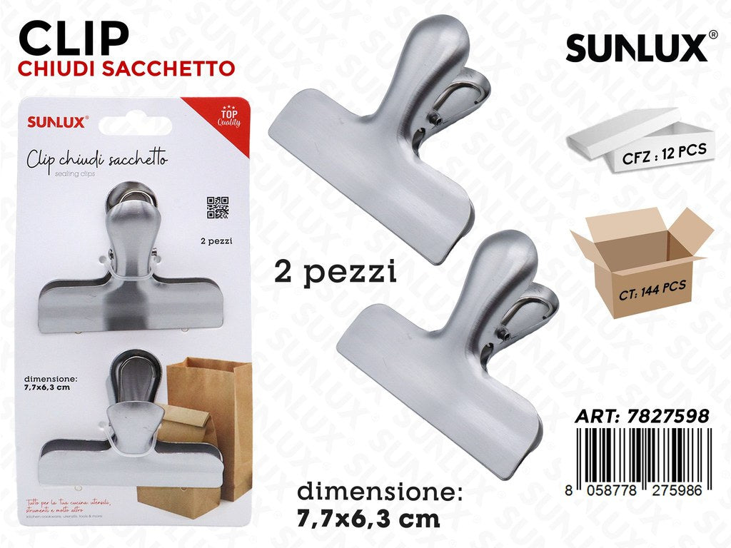 Sunlux Clip Chiudi Sacchetto 2PCS 7.7*6.3CM