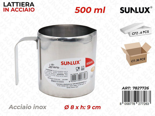 Sunlux Lattiera in Acciaio Inox 500ML 8*9CM