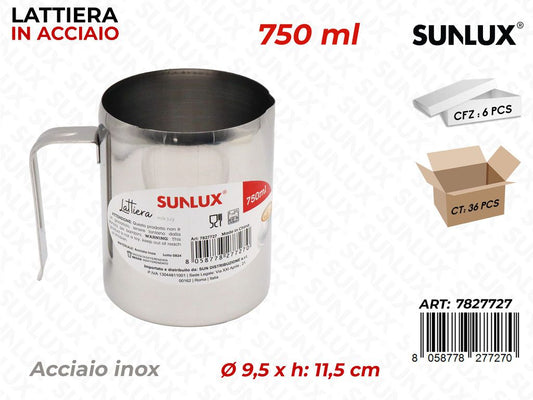 Sunlux Lattiera in Acciaio Inox 750ML 9.5*11.5CM