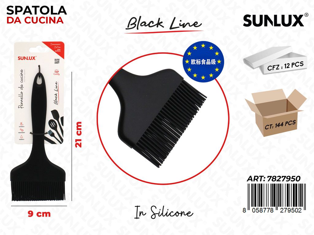 Sunlux Black L. Spatola Cucina Silicone 9*21CM