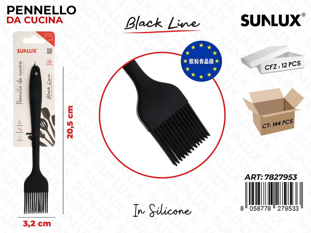 Sunlux Black L. Pennello Cucina Silicone 3.2*20.5CM