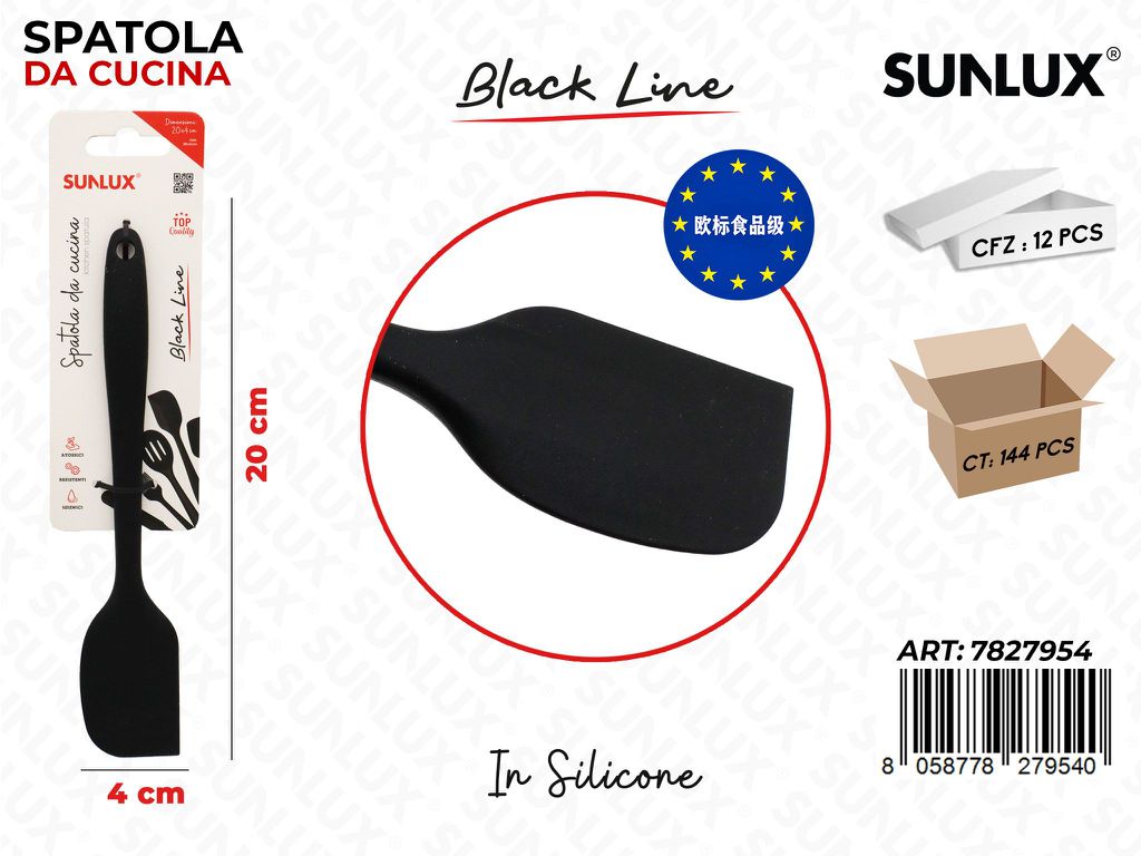 Sunlux Black L. Spatola Cucina Silicone 4*20CM