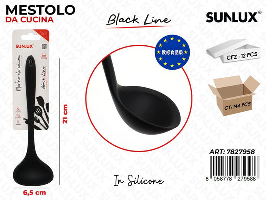 Sunlux Black L. Mestolo Cucina Silicone 6.5*21CM