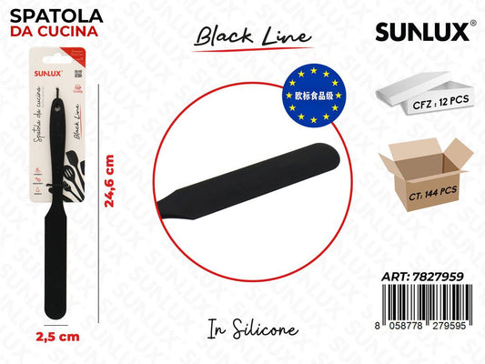 Sunlux Black L. Spatola Cucina Silicone 2.5*24.6CM