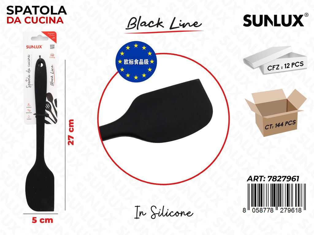Sunlux Black L. Spatola Cucina Silicone 5*27CM