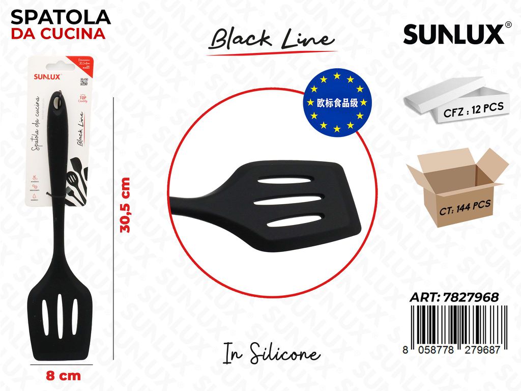 Sunlux Black L. Spatola Cucina Silicone 8*30.5CM