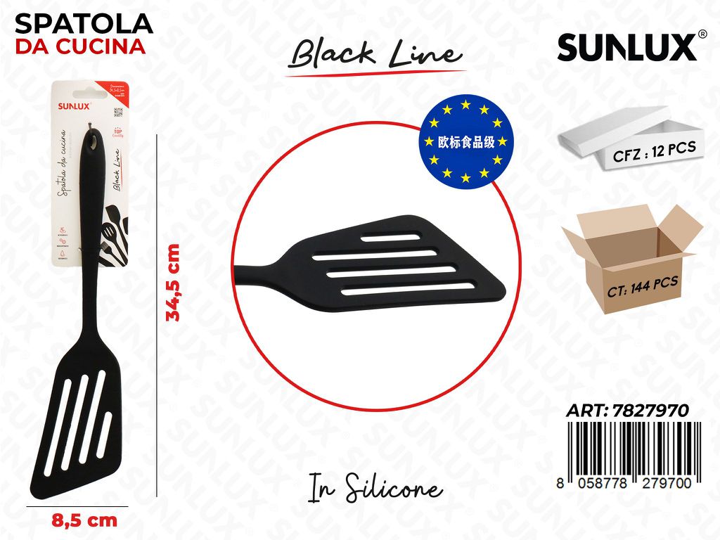 Sunlux Black L. Spatola Cucina Silicone 8.5*34.5CM