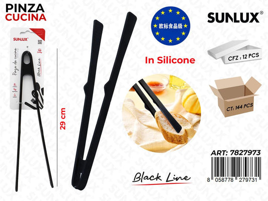 Sunlux Black L. Pinza da Cucina Silicone 29CM