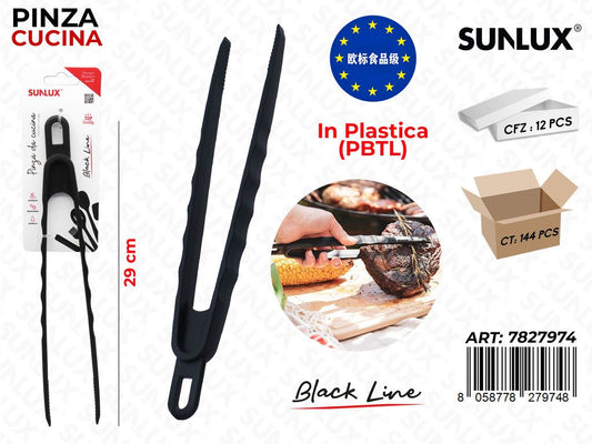 Sunlux Black L. Pinza da Cucina Silicone 29CM