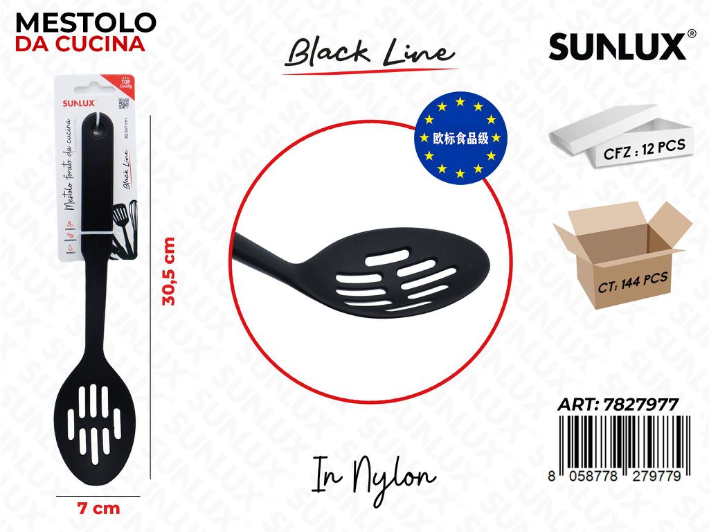 Sunlux Black L. Mestolo da Cucina Nylon 7*30.5CM