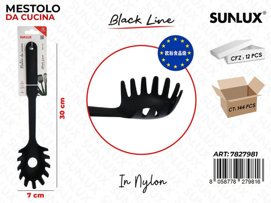Sunlux Black L. Mestolo da Cucina Nylon 7*30CM