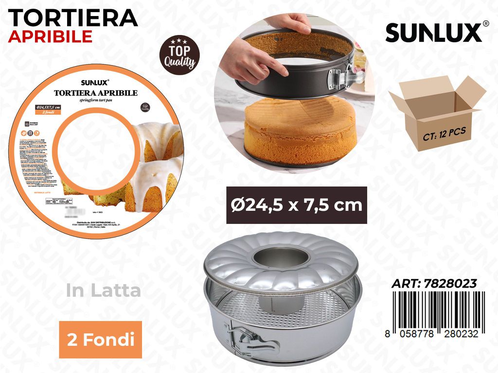 Sunlux Tortiera Apribile Latta 2FONDI 24.5*7.5CM