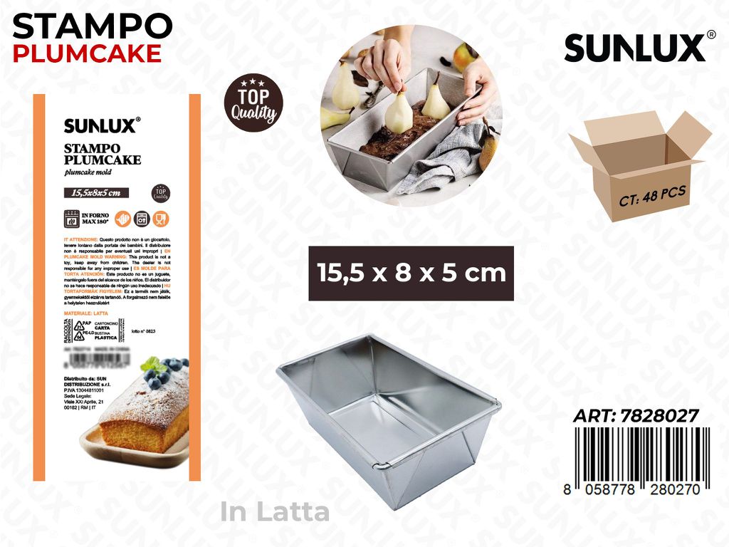 Sunlux Stampo Plumcake in Latta 15.5*8*5CM