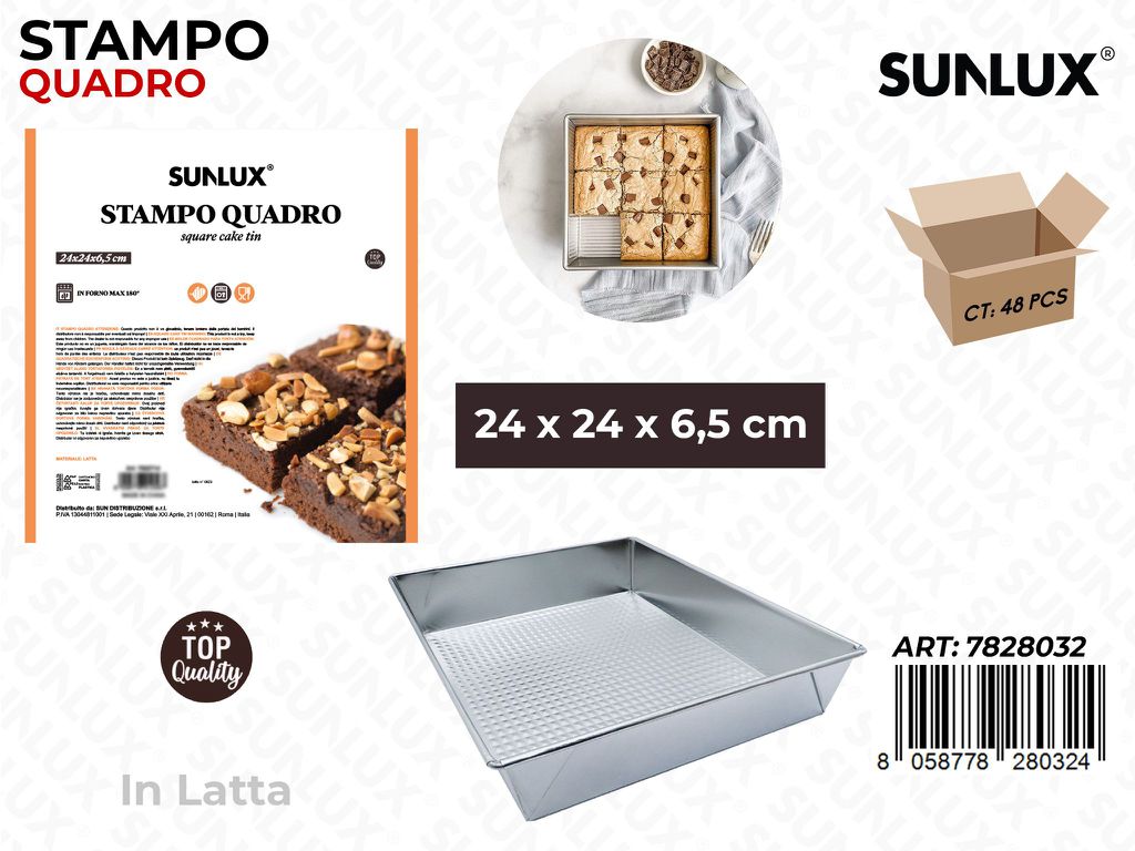 Sunlux Stampo Quadro in Latta 24*24*6.5CM
