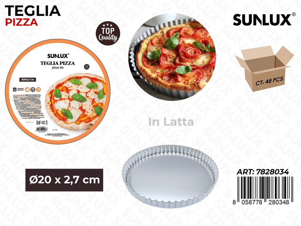Sunlux Teglia Pizza in Latta D.20*2.7CM