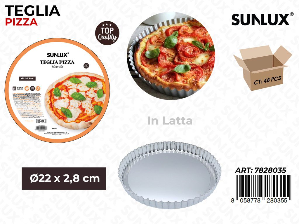 Sunlux Teglia Pizza in Latta D.22*2.8CM