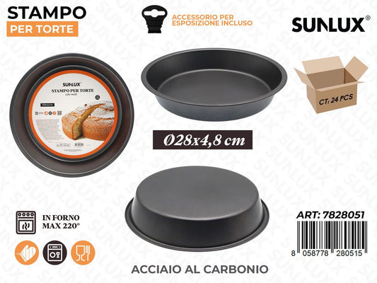 Sunlux Stampo Torte Acc. al Carbonio D.28*4.8CM