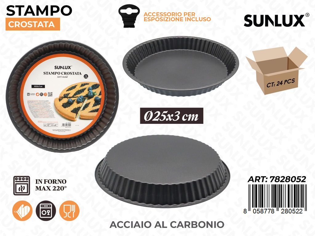 Sunlux Stampo Crostata Acc. al Carbonio D.25*3CM