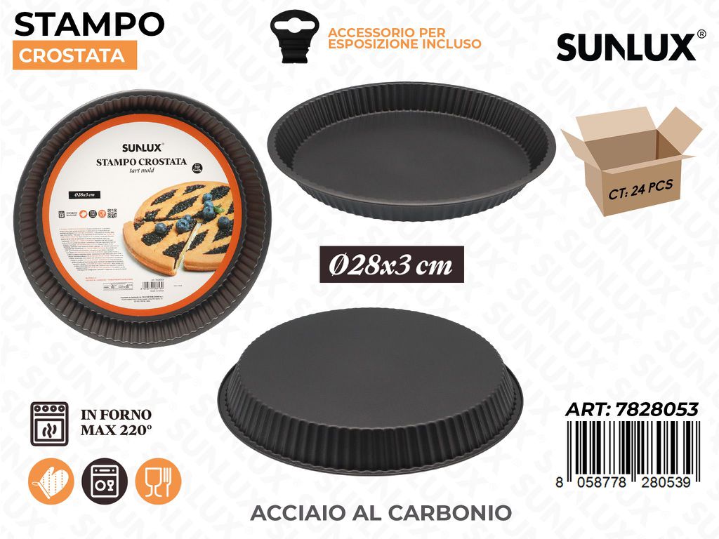 Sunlux Stampo Crostata Acc. al Carbonio D.28*3CM