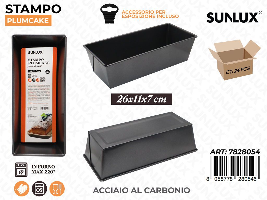 Sunlux Stampo Plumcake Acc. al Carbonio 26*11*7CM