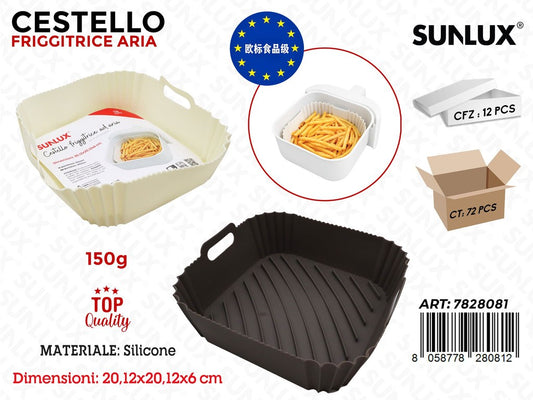 Sunlux Cestello Friggitrice Ad Aria Silic. 150G 20.12*20.12*6CM Ass.