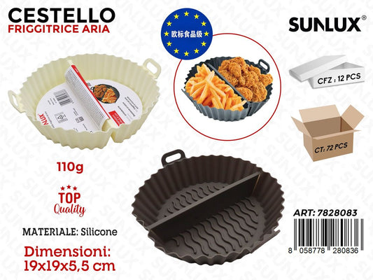 Sunlux Cestello Friggitrice Ad Aria Silic. 110G 19*19*5.5CM Ass.