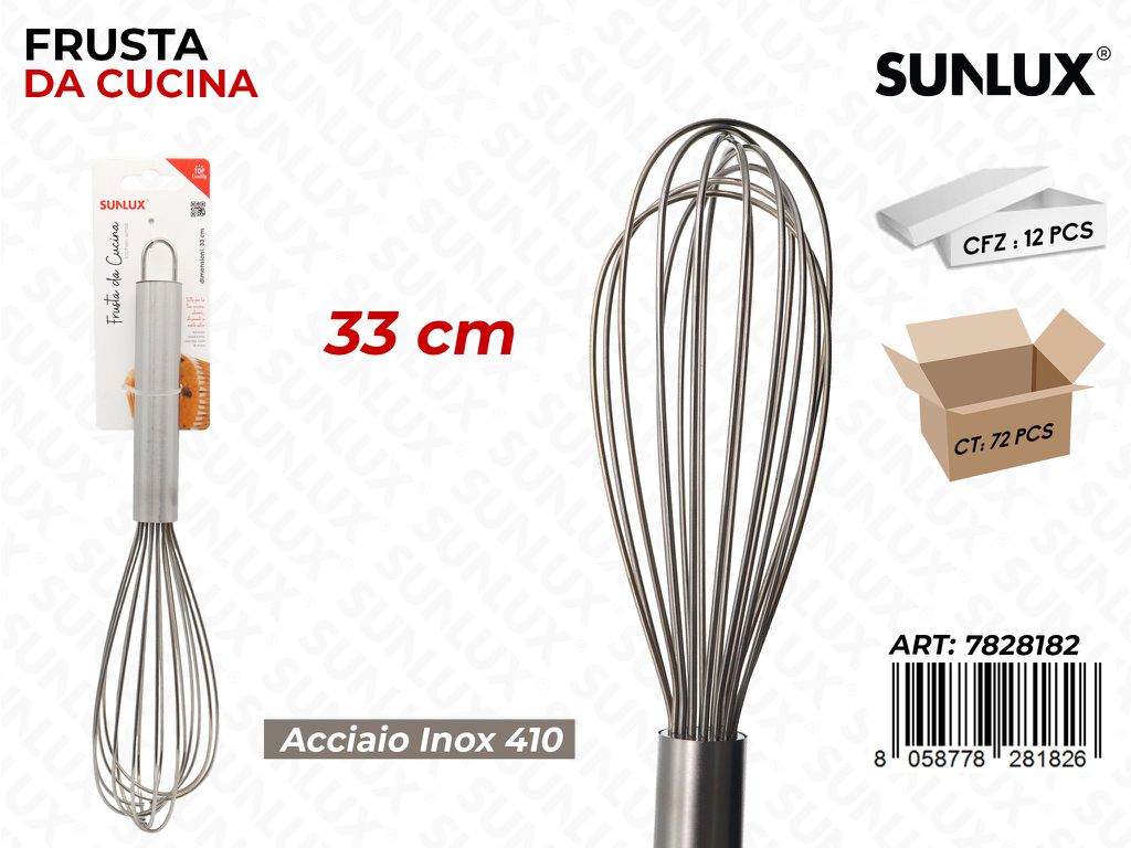 Sunlux Frusta da Cucina Acciaio 410 33CM