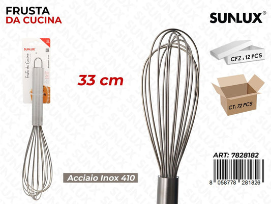 Sunlux Frusta da Cucina Acciaio 410 33CM