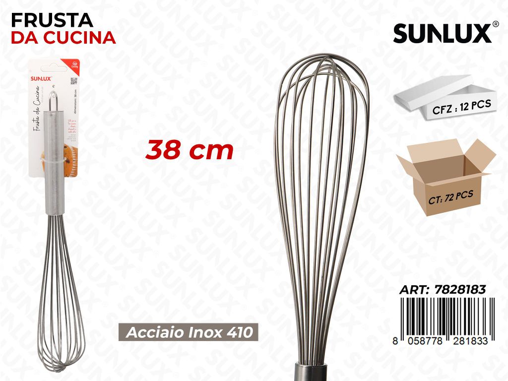 Sunlux Frusta da Cucina Acciaio 410 38CM