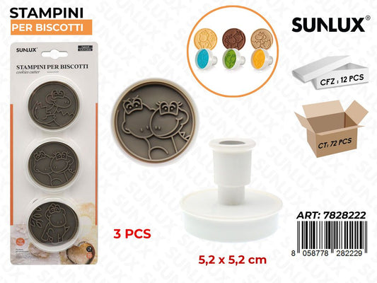 Sunlux Stampini per Biscotti 3PCS 5.2*5.2CM