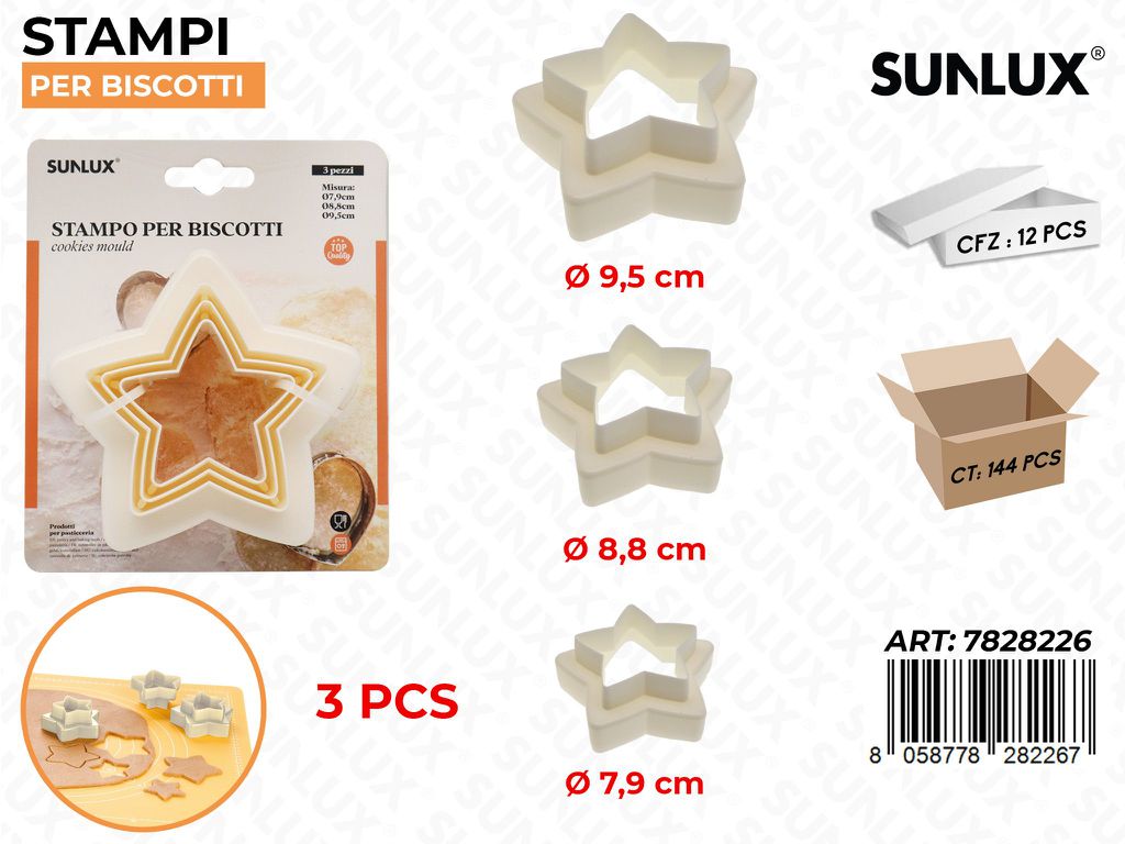 Sunlux Stampi per Biscotti 3PCS Ass.