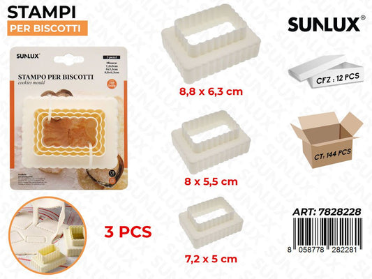 Sunlux Stampi per Biscotti 3PCS Ass.