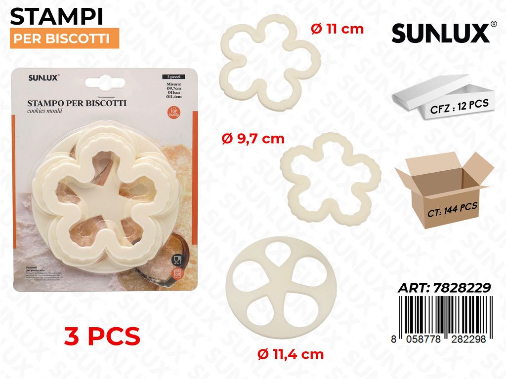 STAMPI PER BISCOTTI 3PCS ASS. /PZ DA 12**