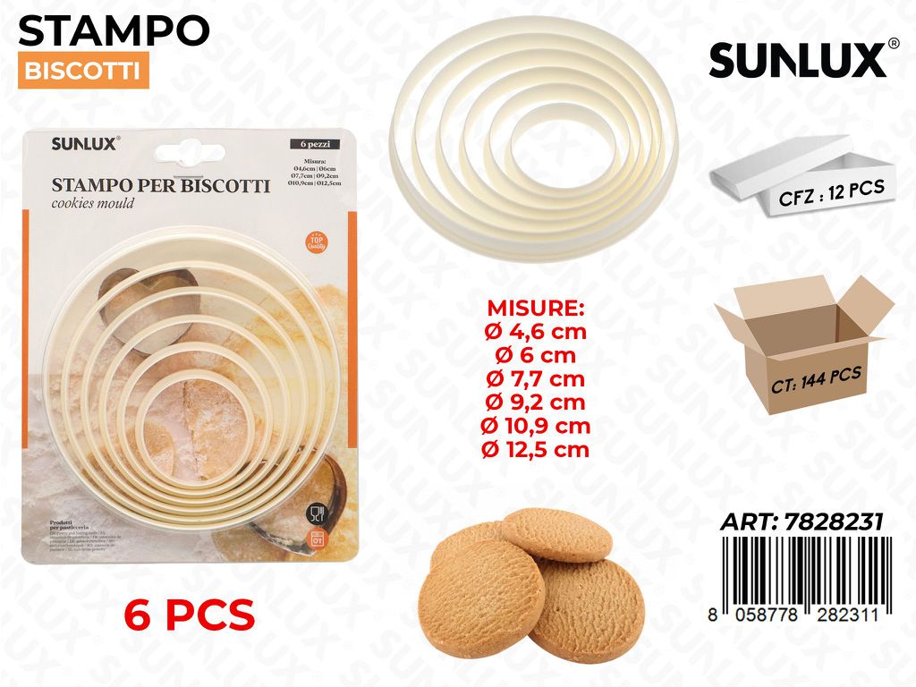 Sunlux Stampo per Biscotti 6PCS Ass.