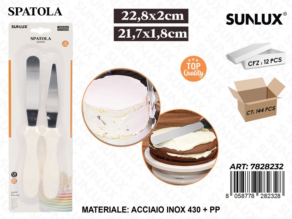 Sunlux Spatola per Dolci Acc. 430-PP 2PCS Ass.