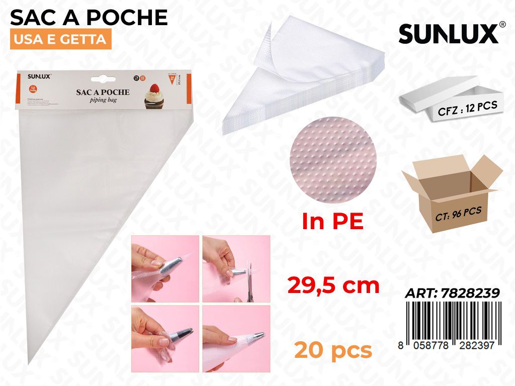 Sunlux Sac a Poche in Pe 20PCS 29.5CM