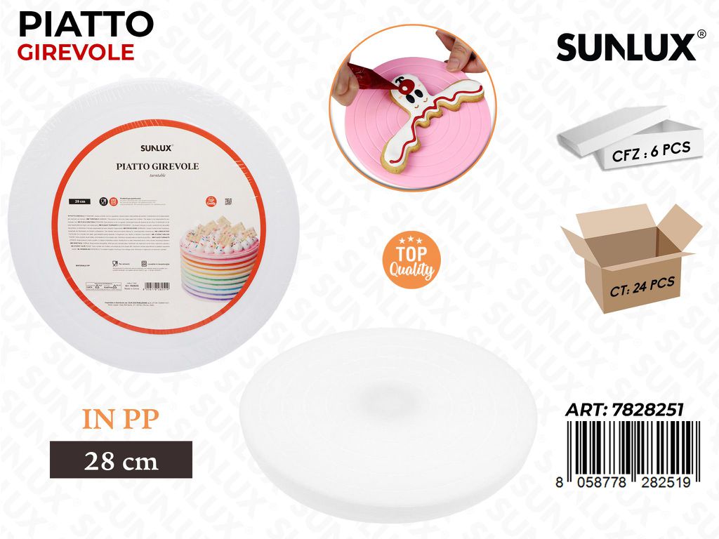 Sunlux Piatto Girevole in Pp 28CM / Pz da 6