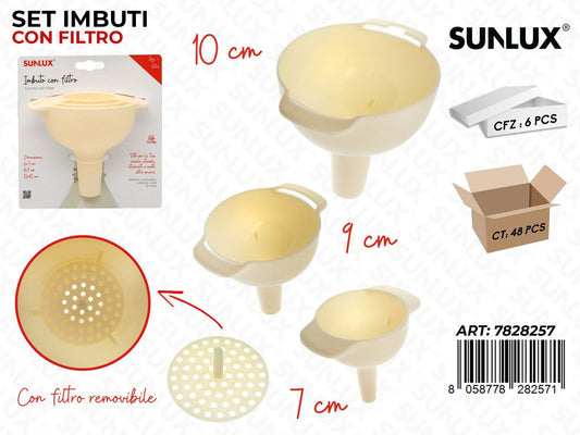 Sunlux Imbuti 3PCS c/ Filtro 10-9-7CM