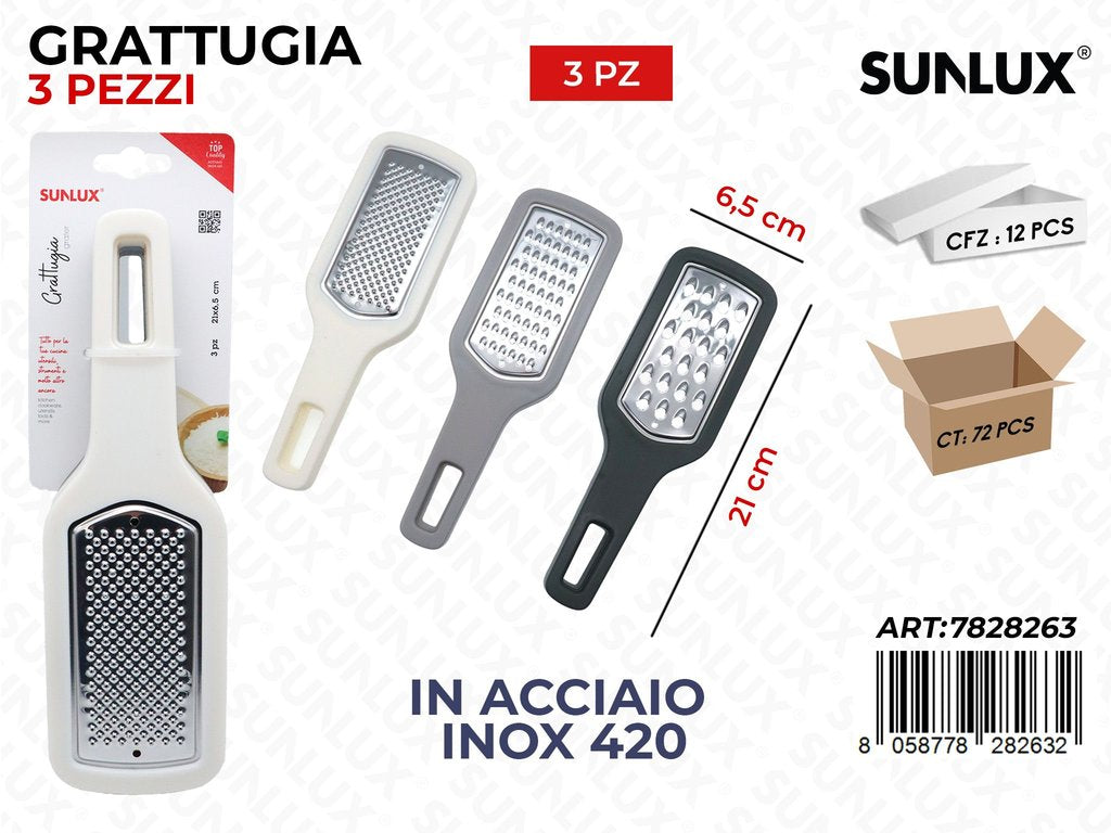 Sunlux Grattugia 3PCS Acc.inox 420 21*6.5CM Ass.