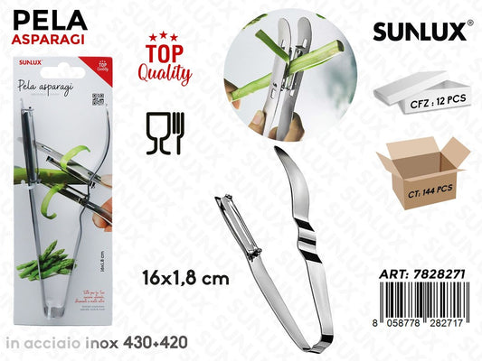 Sunlux Pela Asparagi Acc.inox 16*1.8CM