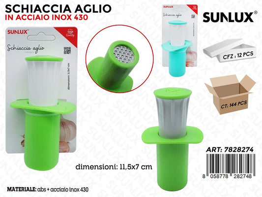 Sunlux Schiaccia Aglio Acc.inox 430 Ass. 11.5*7CM