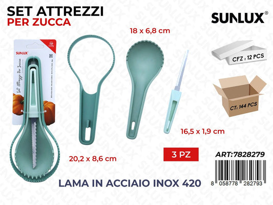 Sunlux Set per Zucca 3PCS Inox 420 Ass.