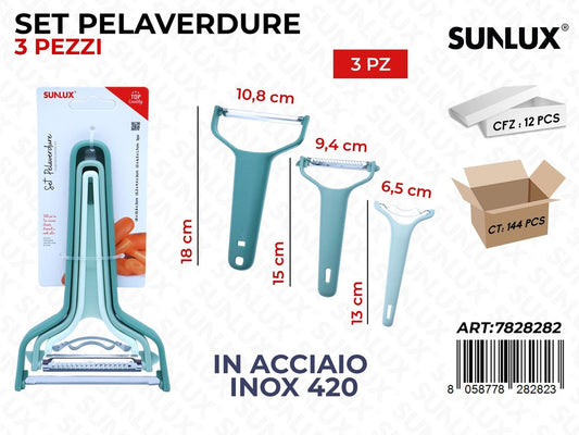 Sunlux Set Pelaverdure 3PCS Inox 420 Ass.