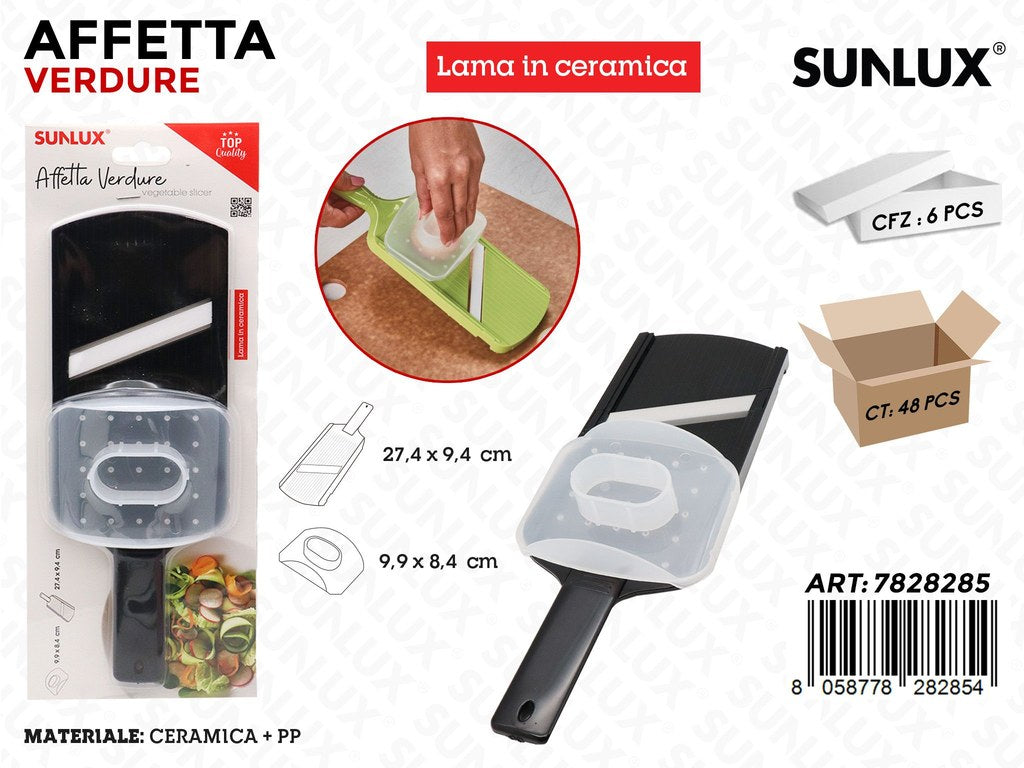 Sunlux Affetta Verdure Ceramica con Pp 27.4*9.4CM/9.9*8.4CM