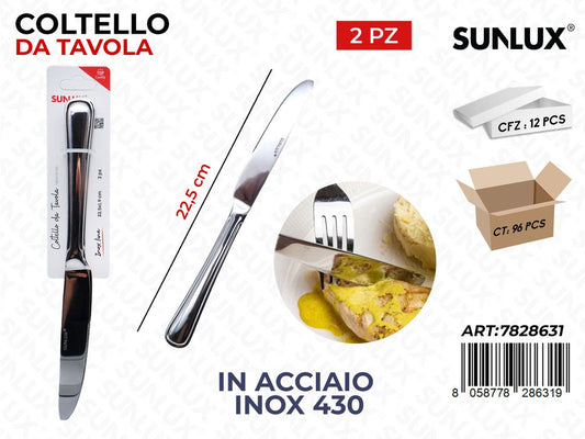 Sunlux Coltello da Tavola 2PCS Acc.inox 430 22.5CM