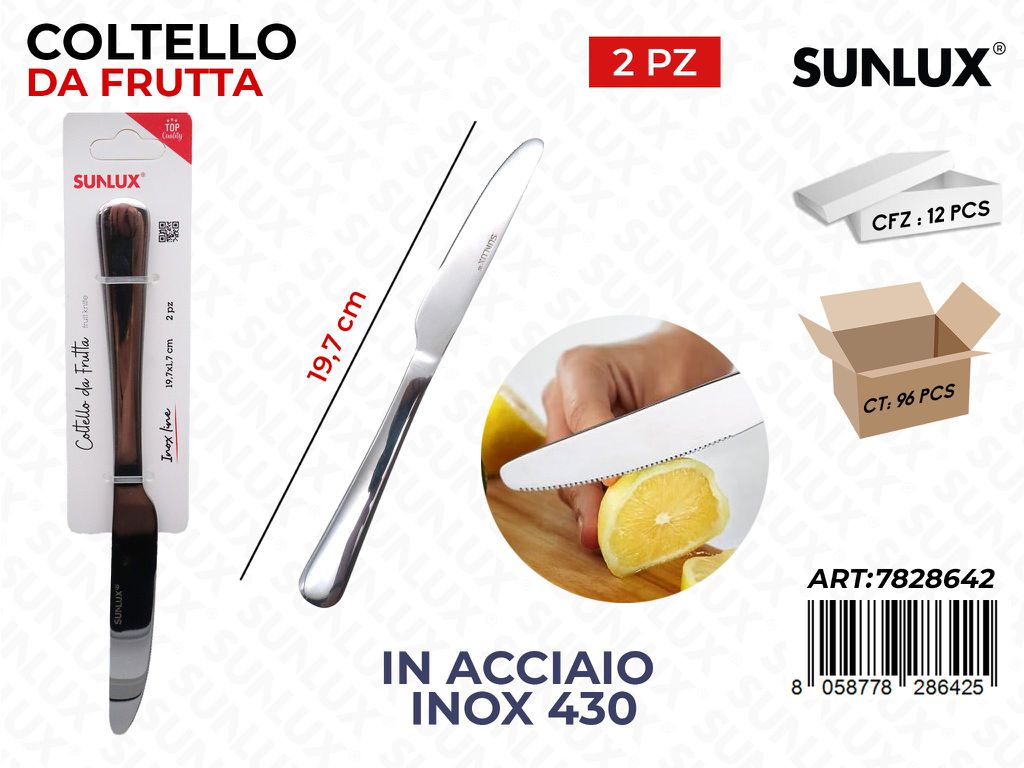 Sunlux Coltello da Frutta Acc.inox 430 2PCS 19.7CM