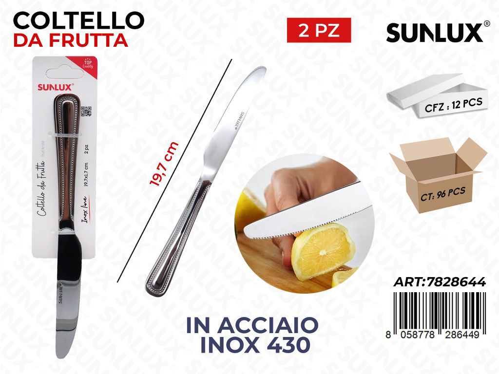 Sunlux Coltello da Frutta Acc.inox 430 2PCS 19.7CM