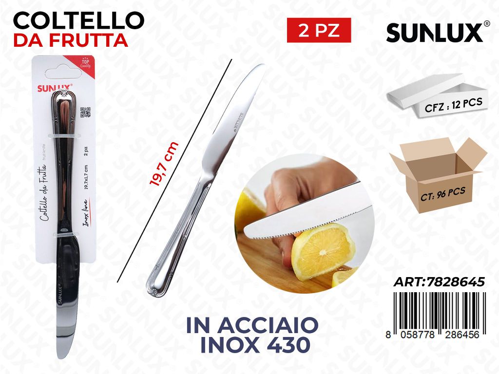 Sunlux Coltello da Frutta 2PCS Acc.inox 430 19.7CM