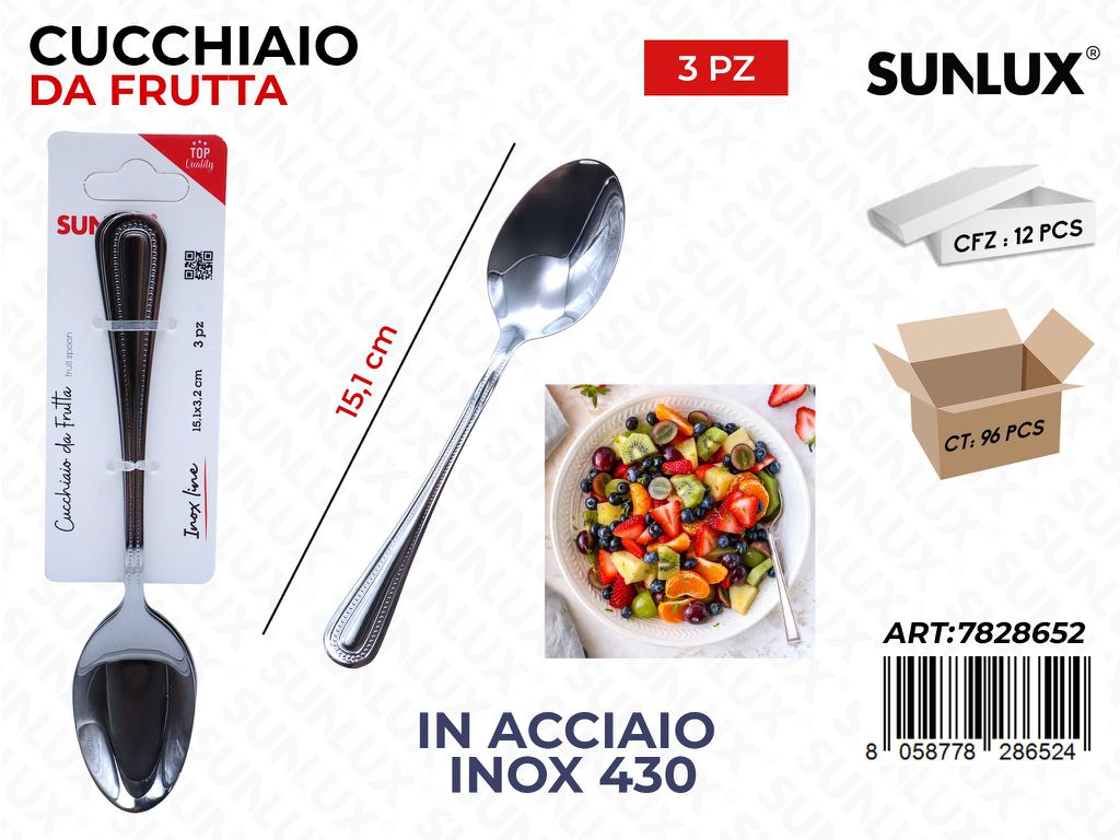 Sunlux Cucchiaio da Frutta 3PCS Acc.inox 430 15.1CM